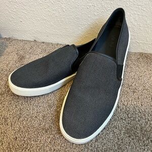 VINCE Preston FB Textured Fabric Canvas Slip On Loafers Shoes Womens Size 9.5